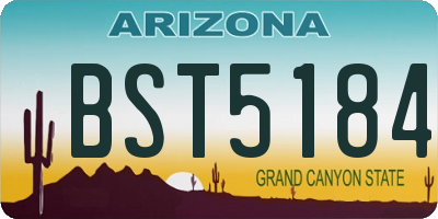 AZ license plate BST5184