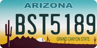 AZ license plate BST5189