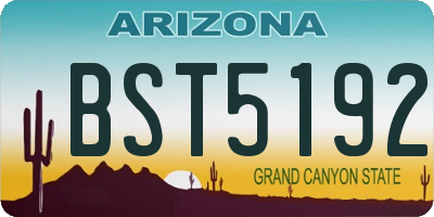 AZ license plate BST5192