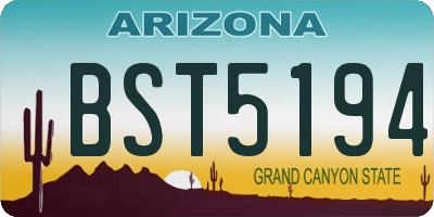 AZ license plate BST5194