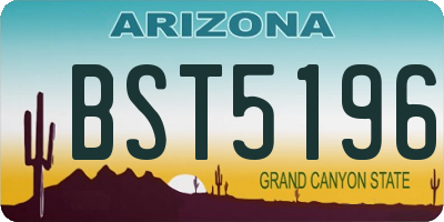 AZ license plate BST5196