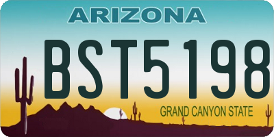 AZ license plate BST5198