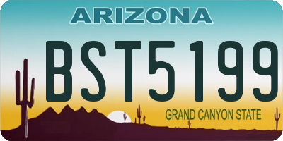 AZ license plate BST5199