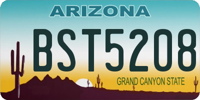 AZ license plate BST5208