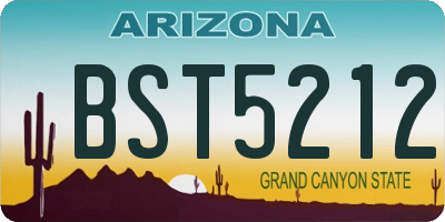 AZ license plate BST5212