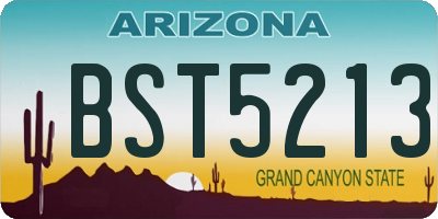 AZ license plate BST5213