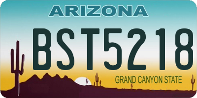 AZ license plate BST5218