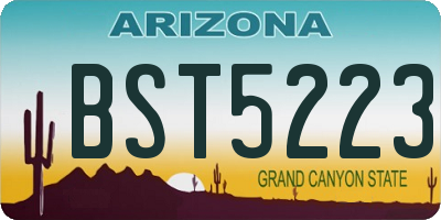 AZ license plate BST5223