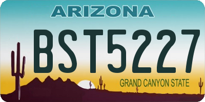 AZ license plate BST5227