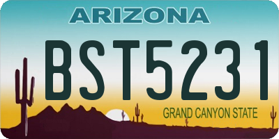 AZ license plate BST5231