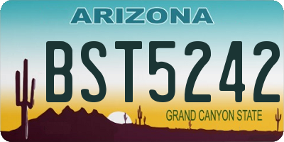 AZ license plate BST5242