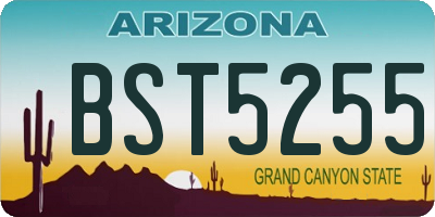 AZ license plate BST5255