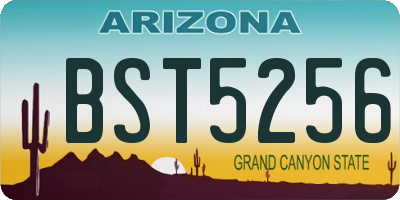 AZ license plate BST5256