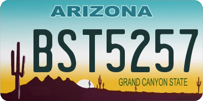 AZ license plate BST5257
