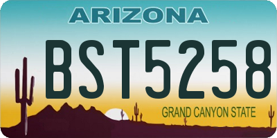 AZ license plate BST5258