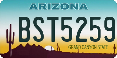 AZ license plate BST5259