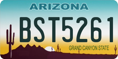 AZ license plate BST5261