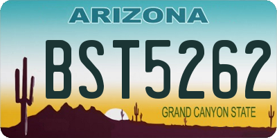 AZ license plate BST5262