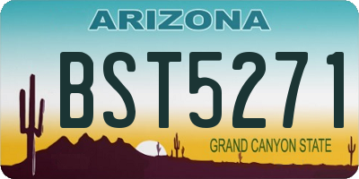 AZ license plate BST5271