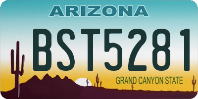 AZ license plate BST5281