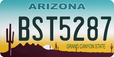 AZ license plate BST5287