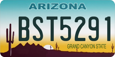 AZ license plate BST5291