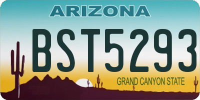 AZ license plate BST5293