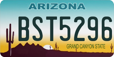AZ license plate BST5296