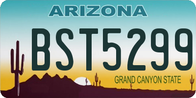 AZ license plate BST5299