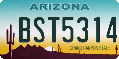 AZ license plate BST5314
