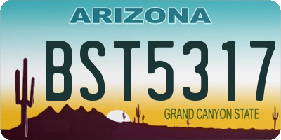 AZ license plate BST5317