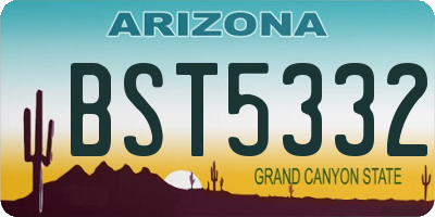 AZ license plate BST5332