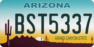AZ license plate BST5337