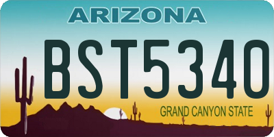 AZ license plate BST5340