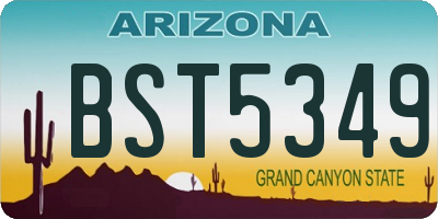 AZ license plate BST5349