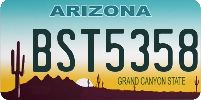AZ license plate BST5358