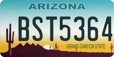 AZ license plate BST5364