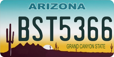 AZ license plate BST5366