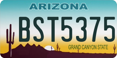 AZ license plate BST5375