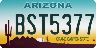 AZ license plate BST5377