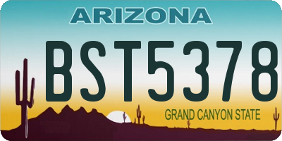 AZ license plate BST5378