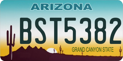 AZ license plate BST5382