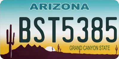 AZ license plate BST5385