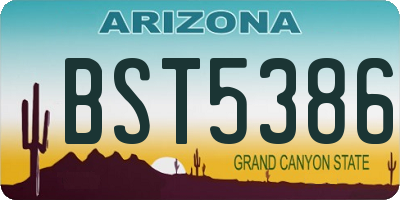 AZ license plate BST5386