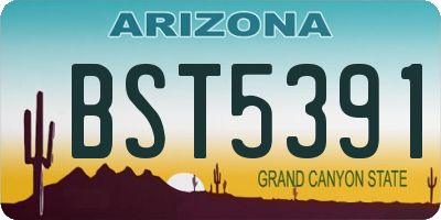 AZ license plate BST5391