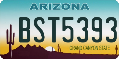 AZ license plate BST5393