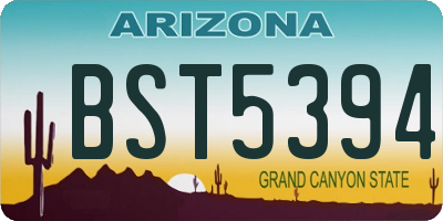 AZ license plate BST5394