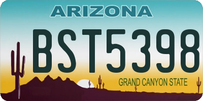 AZ license plate BST5398