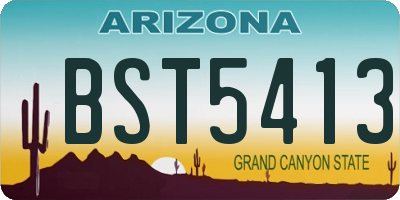 AZ license plate BST5413