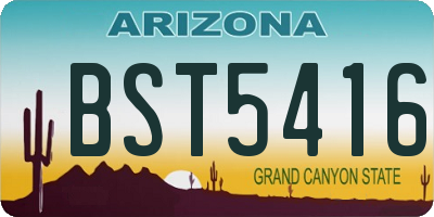 AZ license plate BST5416